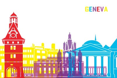 Geneva Skyline Pop by Paul Rommer canvas print