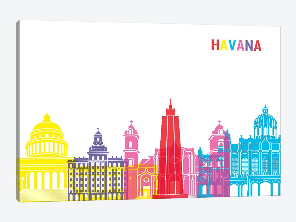 Havana Skyline Pop by Paul Rommer 1-piece Canvas Wall Art