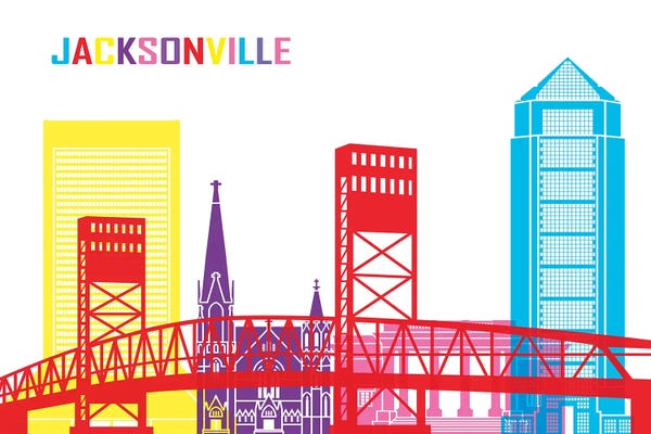 Jacksonville: Jacksonville Skyline Pop by Paul Rommer