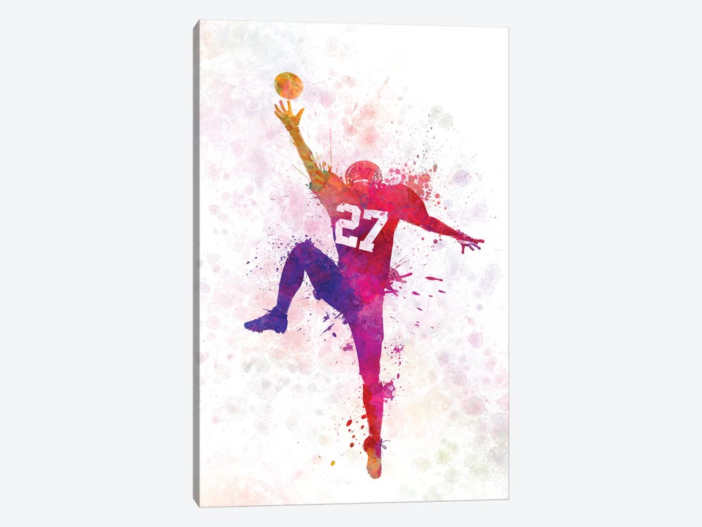 American Football Player Catching Receiving IV by Paul Rommer 1-piece Art Print