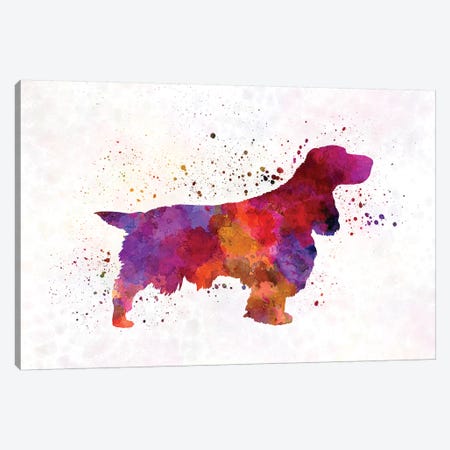 Field Spaniel In Watercolor Canvas Print #PUR242} by Paul Rommer Canvas Art