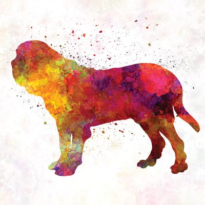 Canvas Print: Fila Brasileiro In Watercolor by Paul Rommer - thumbnail