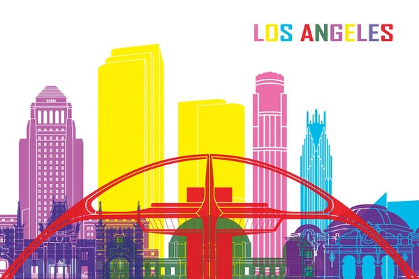 Los Angeles Skylines: Los Angeles Skyline Pop by Paul Rommer