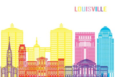 Louisville II Skyline Pop by Paul Rommer canvas print