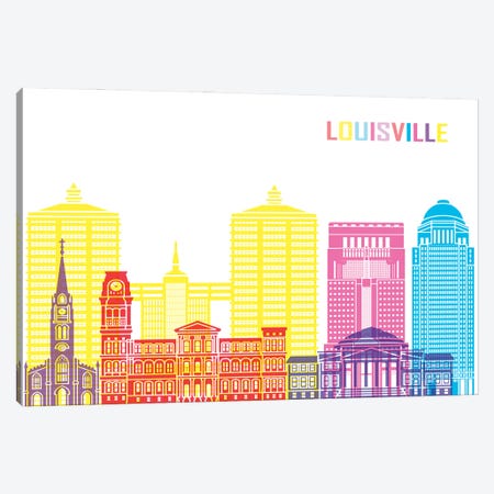 Louisville II Skyline Pop Canvas Print #PUR2432} by Paul Rommer Canvas Print