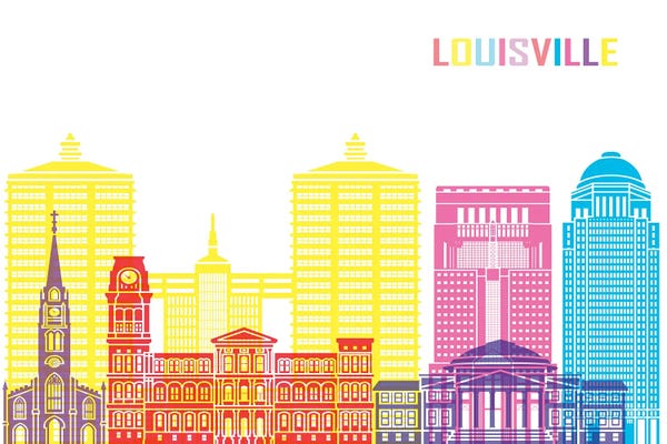 Kentucky: Louisville II Skyline Pop by Paul Rommer
