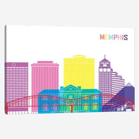 Memphis II Skyline Pop Canvas Print #PUR2444} by Paul Rommer Canvas Art Print
