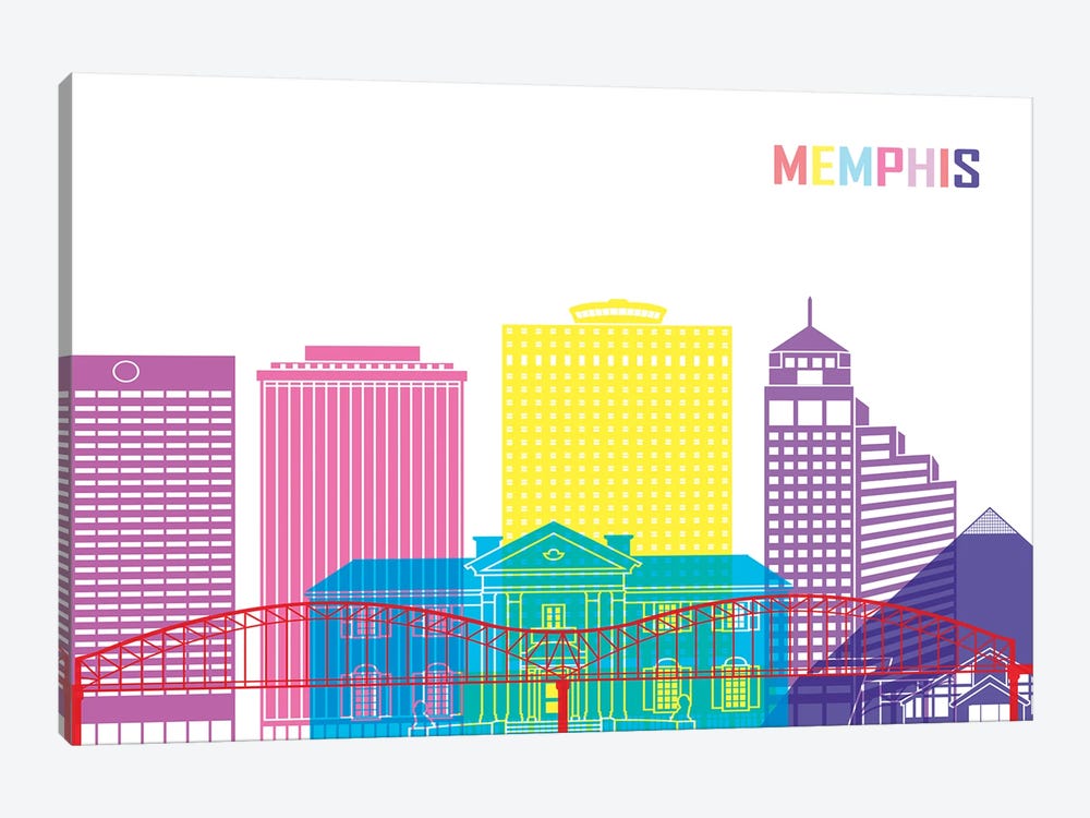 Memphis II Skyline Pop by Paul Rommer 1-piece Canvas Print