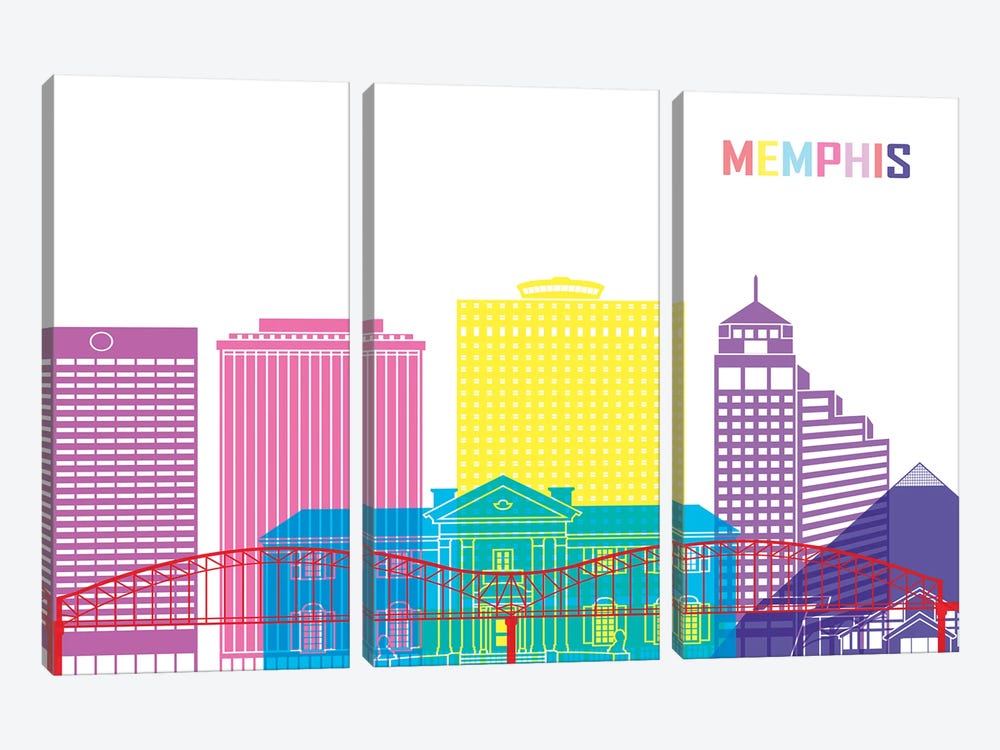 Memphis II Skyline Pop by Paul Rommer 3-piece Art Print