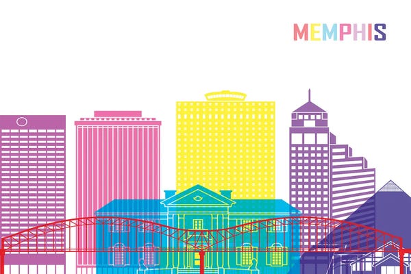Tennessee: Memphis II Skyline Pop by Paul Rommer