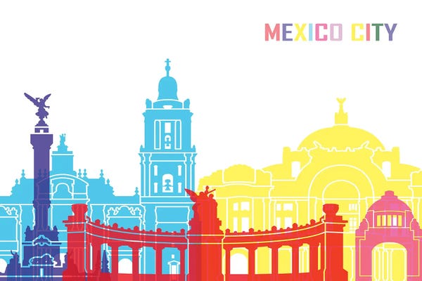 Mexico City: Mexico City Skyline Pop by Paul Rommer