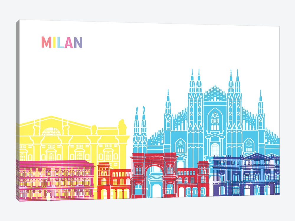 Milan Skyline Pop by Paul Rommer 1-piece Art Print