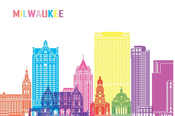 Wisconsin: Milwaukee II Skyline Pop by Paul Rommer