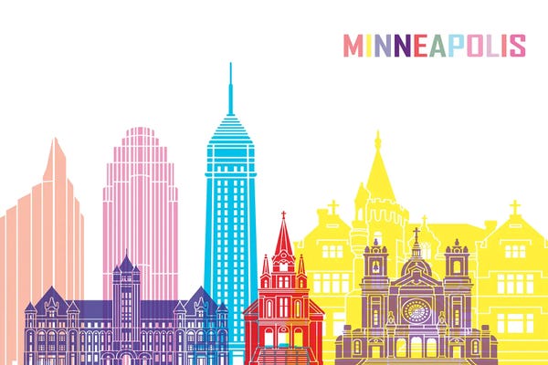 Minnesota: Minneapolis II Skyline Pop by Paul Rommer