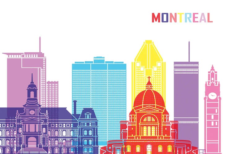 Montreal II Skyline Pop by Paul Rommer wall art