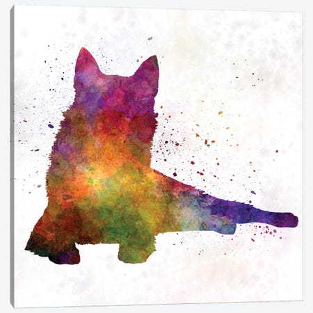 Finnish Spitz 01 In Watercolor Canvas Print #PUR245} by Paul Rommer Canvas Print