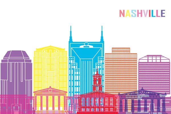 Tennessee: Nashville II Skyline Pop by Paul Rommer
