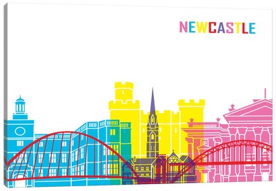 Newcastle Skyline Pop Canvas Art Print