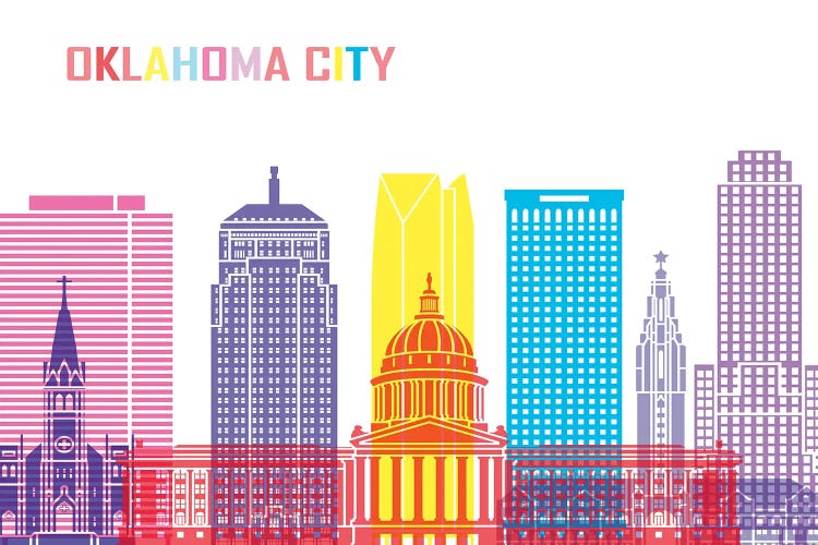 Oklahoma City II Skyline Pop by Paul Rommer wall art