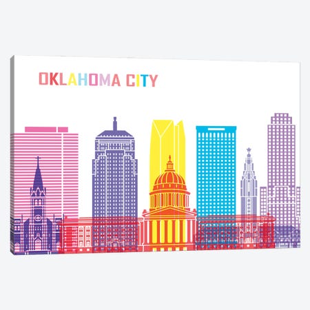 Oklahoma City II Skyline Pop Canvas Print #PUR2466} by Paul Rommer Canvas Print