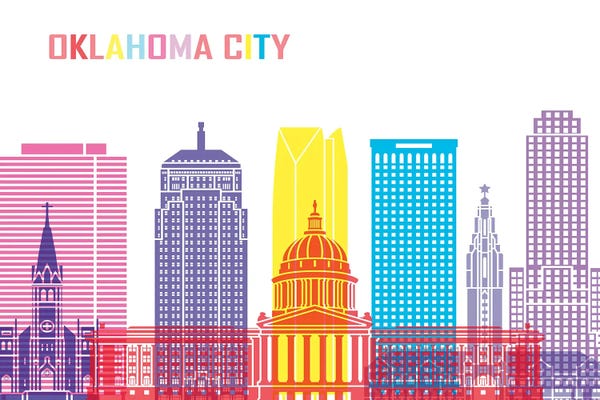 Oklahoma: Oklahoma City II Skyline Pop by Paul Rommer