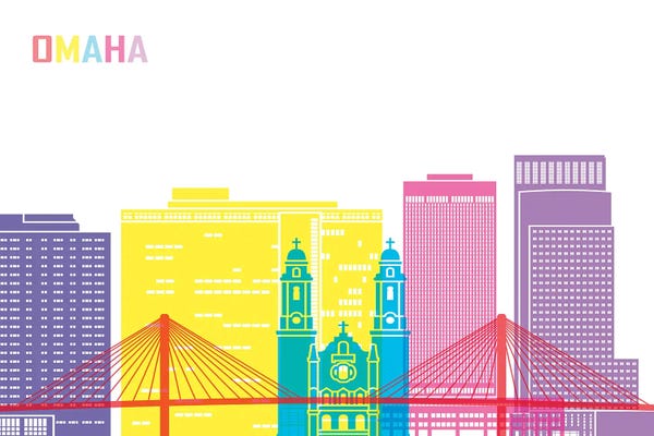 Omaha: Omaha II Skyline Pop by Paul Rommer