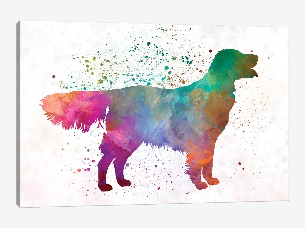 Flat Coated Retriever In Watercolor by Paul Rommer 1-piece Canvas Art