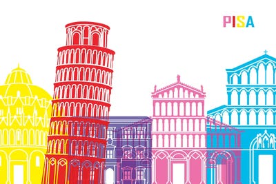 Pisa Skyline Pop by Paul Rommer framed wall art