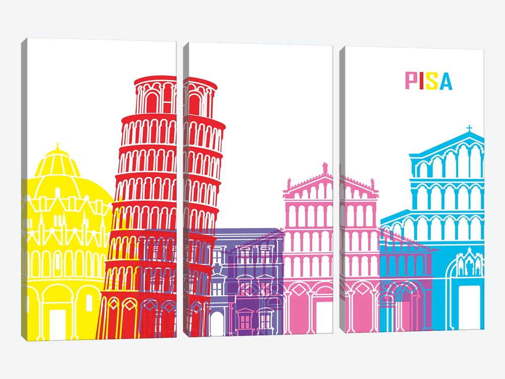 Pisa Skyline Pop by Paul Rommer 3-piece Art Print