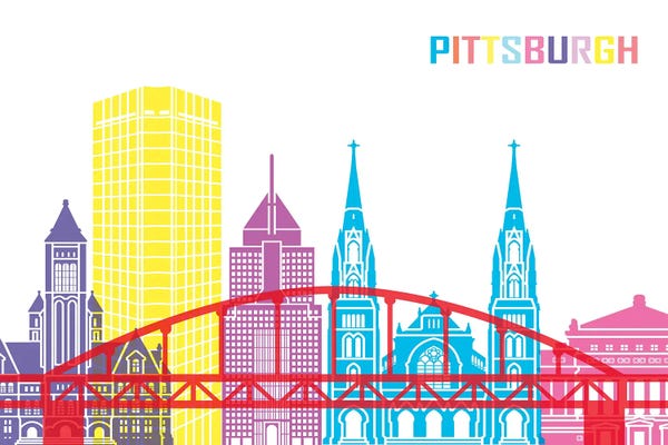 Pittsburgh Skylines: Pittsburgh II Skyline Pop by Paul Rommer