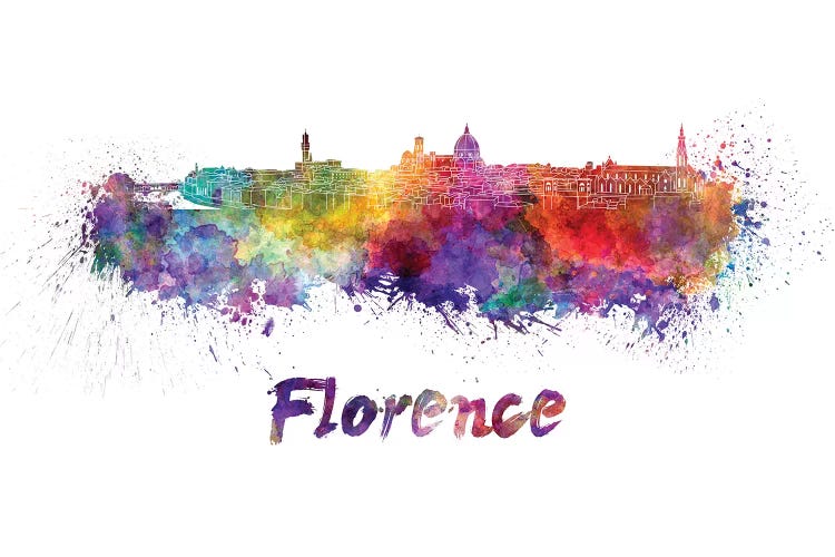 Florence Skyline In Watercolor