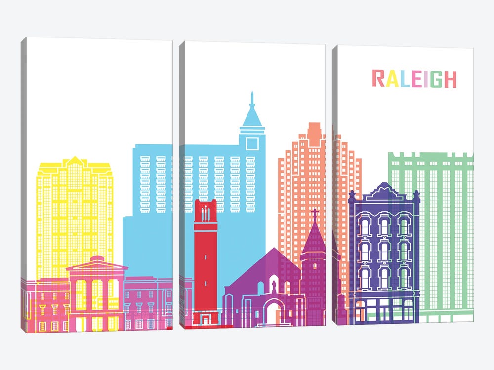 Raleigh II Skyline Pop 3-piece Art Print