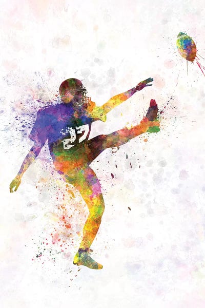 American Football Player Kicker Kicking