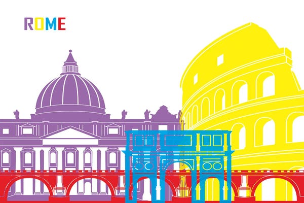Rome Skylines: Rome Skyline Pop by Paul Rommer