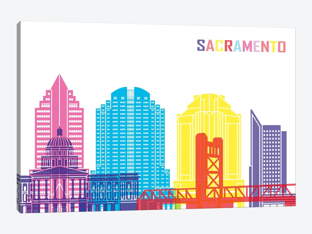 Sacramento II Skyline Pop by Paul Rommer 1-piece Art Print