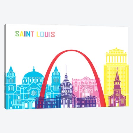 Saint Louis Skyline Pop Canvas Print #PUR2509} by Paul Rommer Canvas Art Print