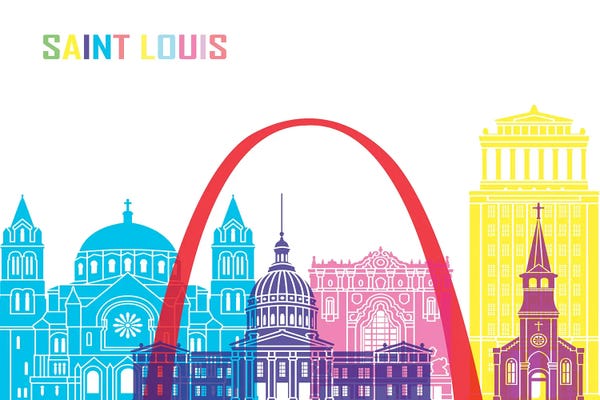 Missouri: Saint Louis Skyline Pop by Paul Rommer