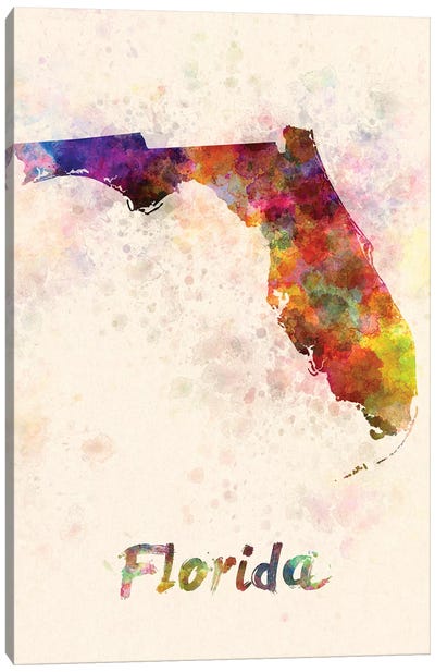 Florida Canvas Art Print - State Maps