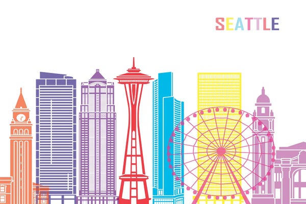 Seattle Skylines: Seattle II Skyline Pop by Paul Rommer