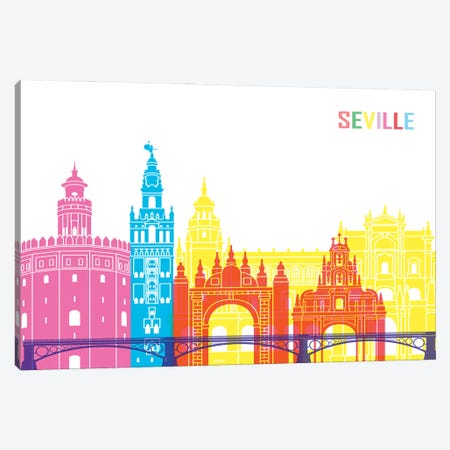 Seville II Skyline Pop Canvas Print #PUR2522} by Paul Rommer Canvas Print