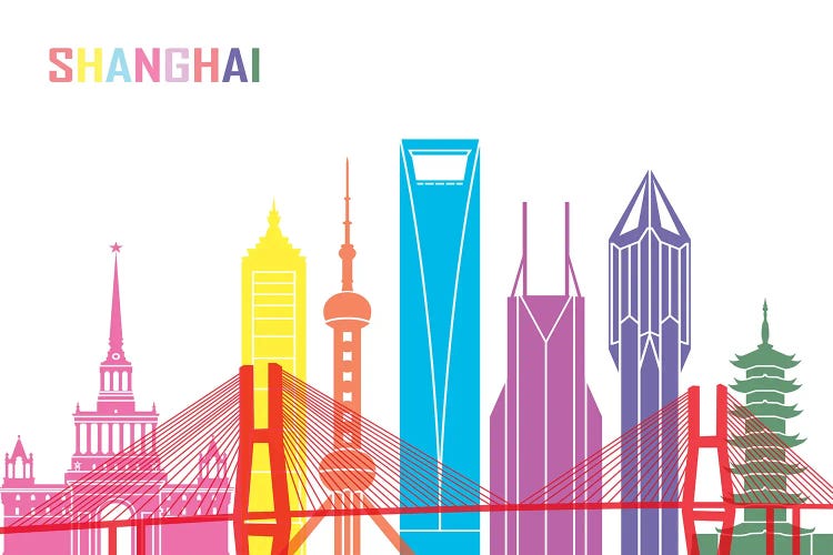 Shanghai II Skyline Pop by Paul Rommer wall art