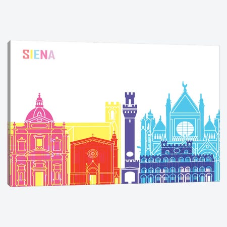 Siena Skyline Pop Canvas Print #PUR2525} by Paul Rommer Canvas Wall Art