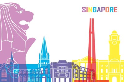 Singapore Skyline Pop by Paul Rommer acrylic art print