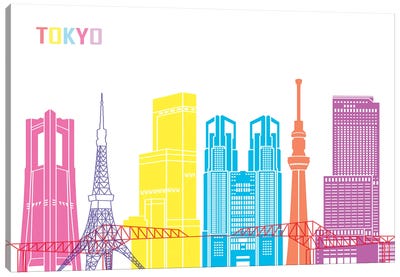 Tokyo IIi Skyline Pop Canvas Art Print - Tokyo Art