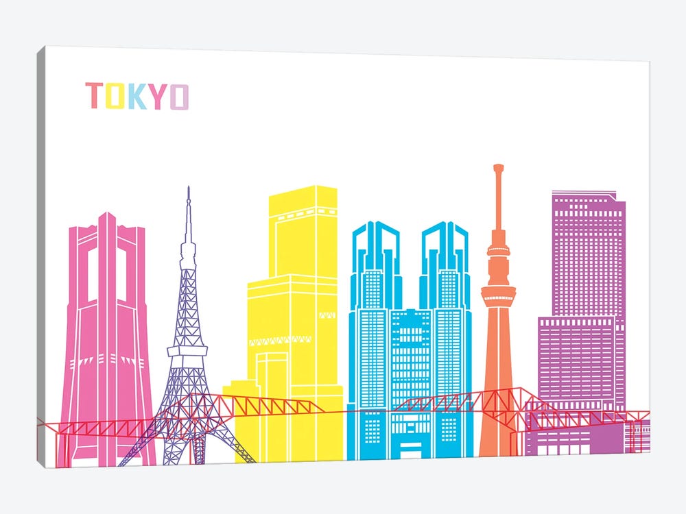 Tokyo IIi Skyline Pop by Paul Rommer 1-piece Canvas Artwork