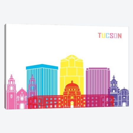Tucson II Skyline Pop Canvas Print #PUR2550} by Paul Rommer Canvas Art