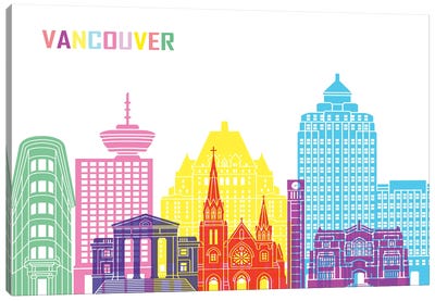 Vancouver II Skyline Pop Canvas Art Print