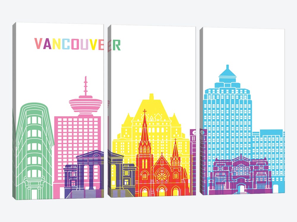 Vancouver II Skyline Pop by Paul Rommer 3-piece Art Print