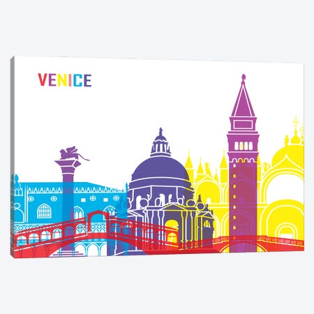 Venice Skyline Pop Canvas Print #PUR2557} by Paul Rommer Canvas Art Print