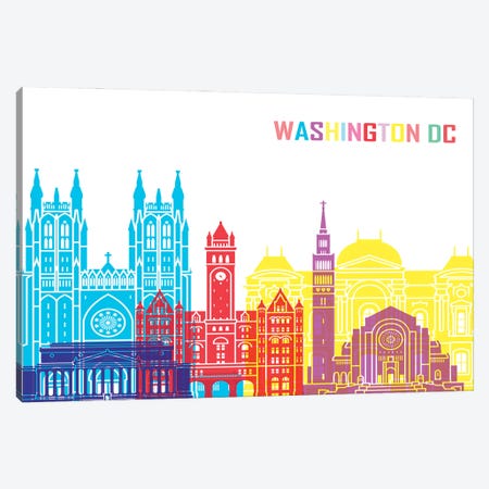 Washington Dc II Skyline Pop Canvas Print #PUR2562} by Paul Rommer Art Print